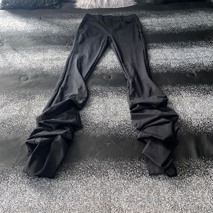 Black Stacked Trousers Pants